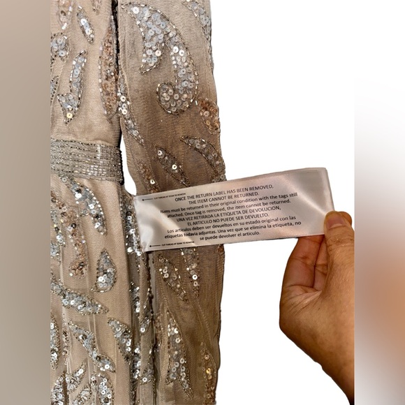 👗 NWT! Mac Duggal Beaded Long Sleeve Dress - Picture 12 of 16